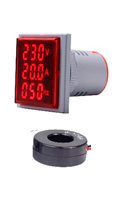 Mini Volt-Amp-Hz digital LED 80-500Vca, 100A~ 20-75Hz. ROJO