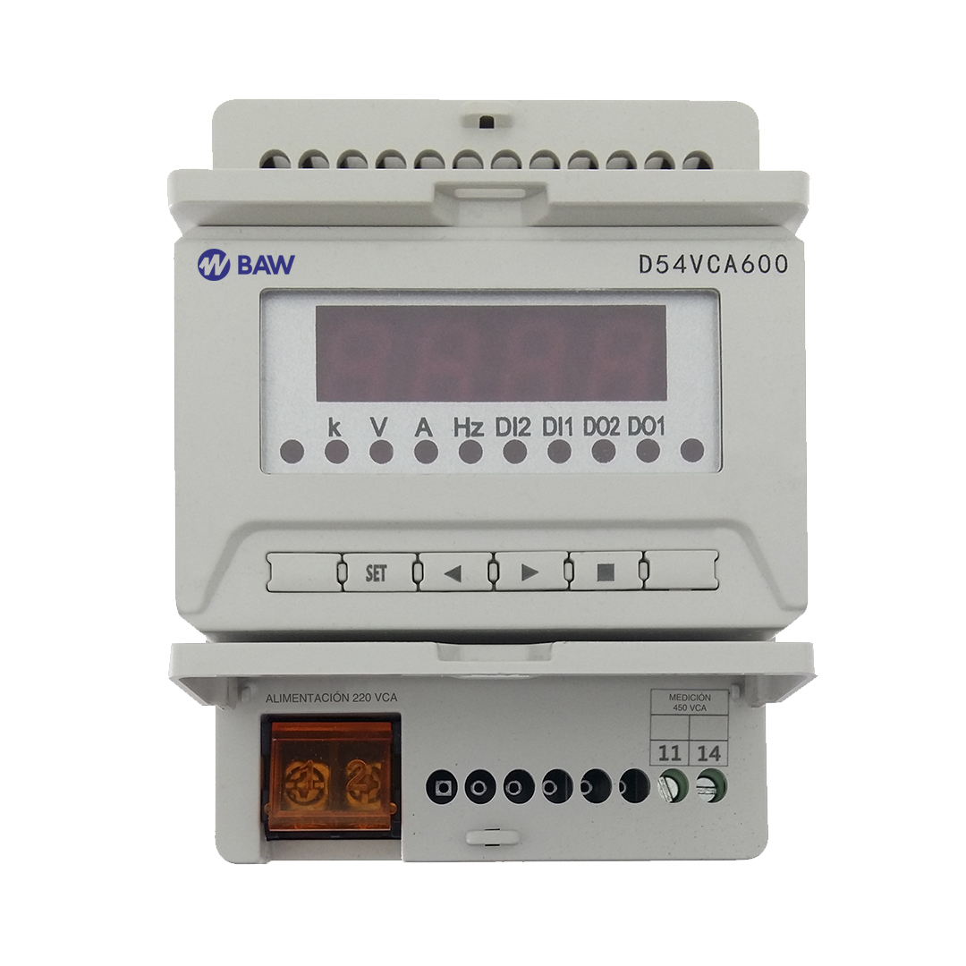 Voltímetro digital TRMS. 4 dígitos. 4 módulos. 0-600Vca.
