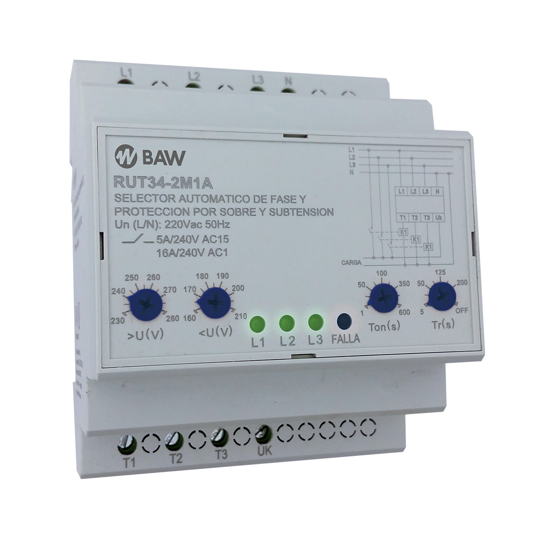 Selector automático de fase analógico configurable. 16A. 