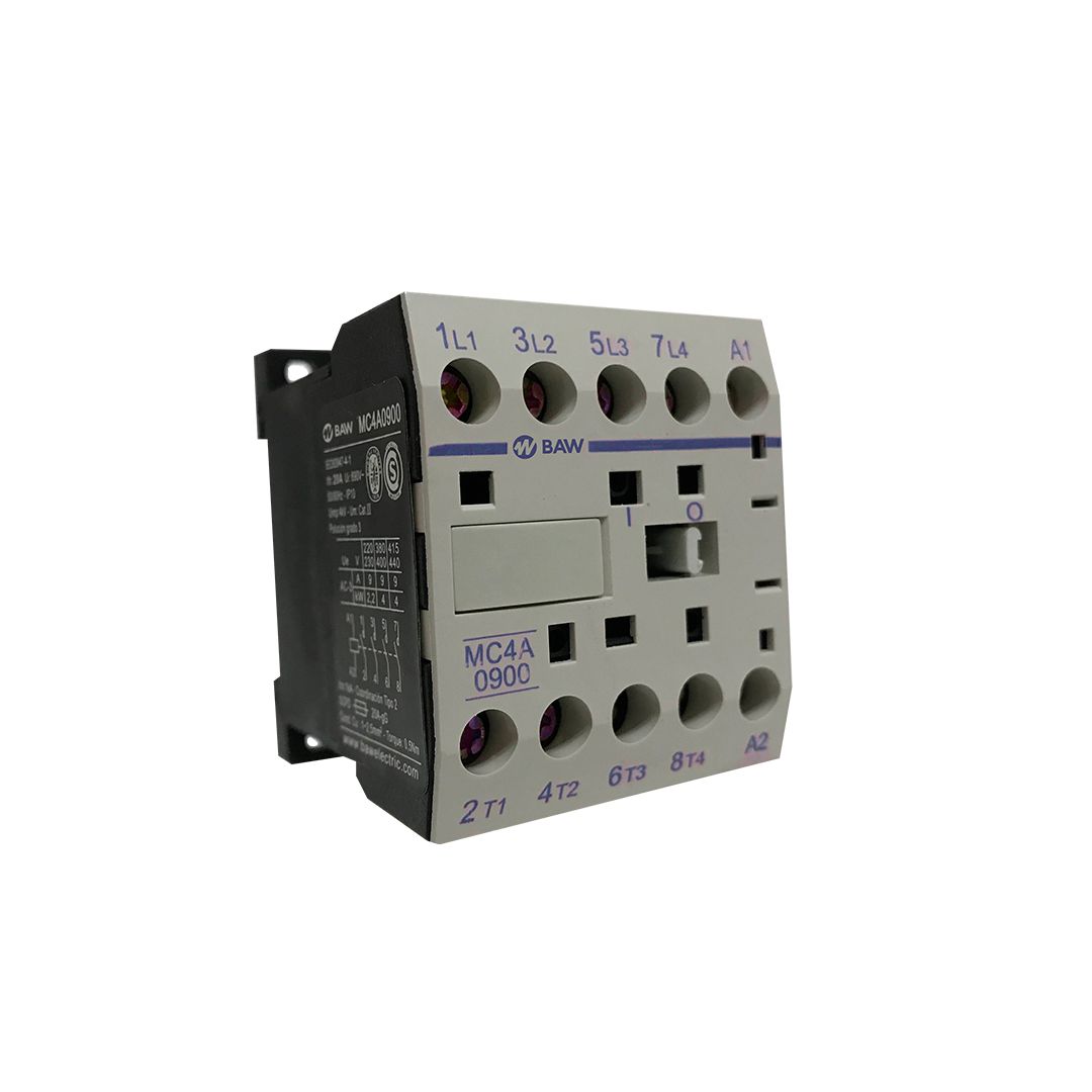 Minicontactor 4P. 4kW AC3 9A. 12kW AC1 20A. Bobina: 220Vac