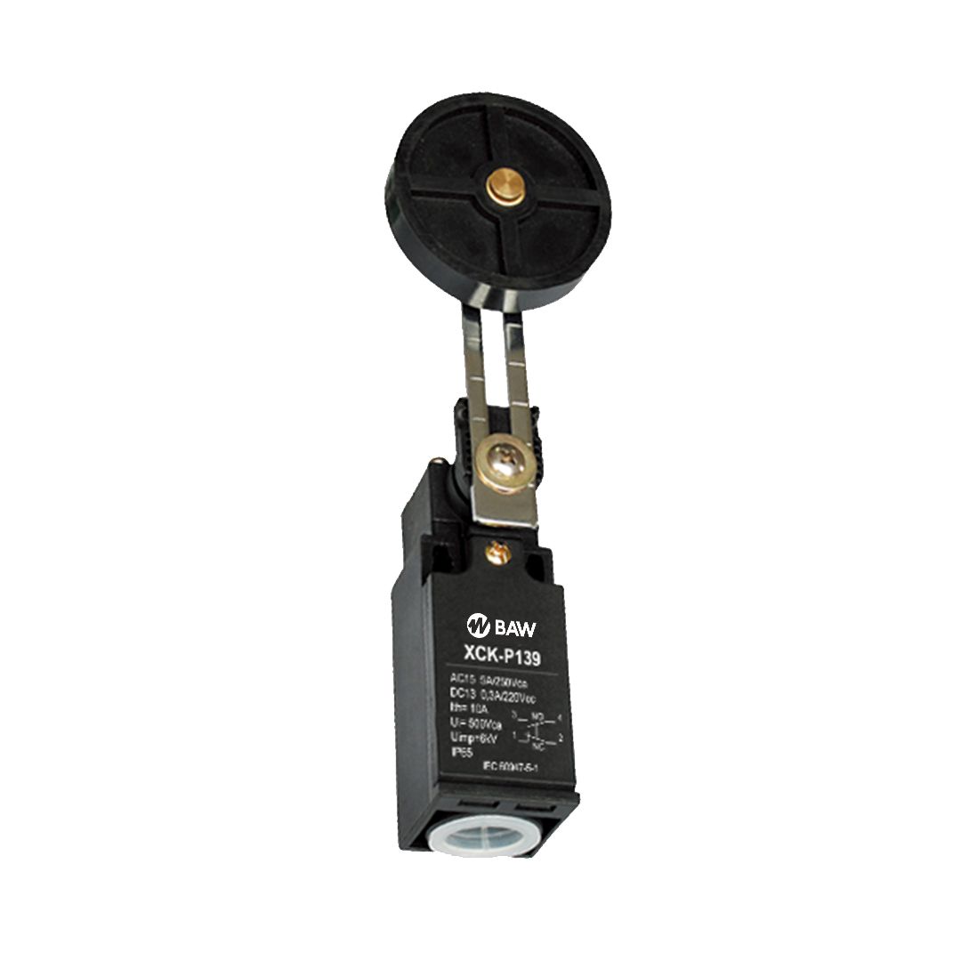 Interruptor de posición c/palanca ajustable c/roldana Ø50mm