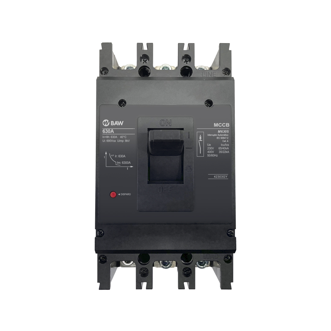 Interruptor automático (MCCB) con protección TMg fija. In: 630A 3P 400V.